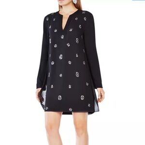 BCBGMAXAZRIA Dyanne Embellished Crystal Tunic Dress Black Small VPX61K22